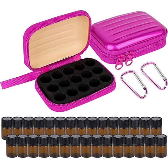 Mini Essential Oil Bottle Case with 30 Vials (Rose Red)