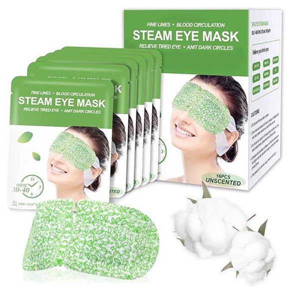 16 Packs Self-Heating Steam Eye Masks for Relaxation