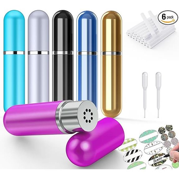 6 Pack Aromatherapy Nasal Inhaler Tubes with Wicks and Stickers