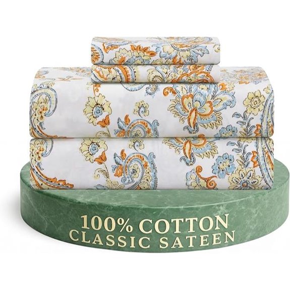 Feather & Stitch King 100% Cotton Sateen Sheet Set