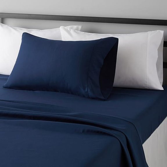 Amazon Basics Microfiber Bed Sheet Set (Twin Navy Blue)