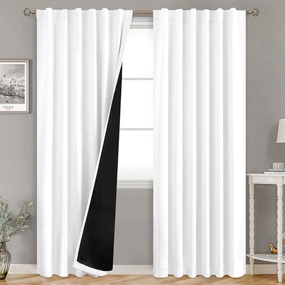 BGment White Blackout Curtains for Bedroom 2 Panels