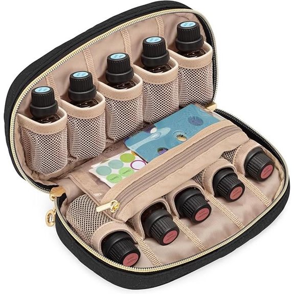 LUXJA Essential Oil Organizer with Zipper Pockets